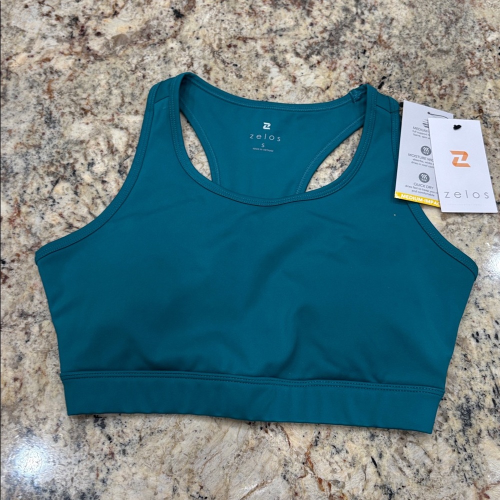 NWT ZELOS quick dry, medium impact sports bra
Size Small